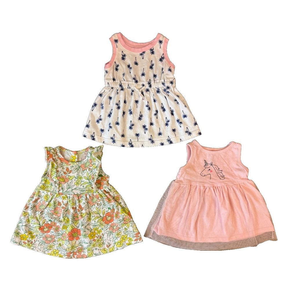 Carter's Baby Dresses Girl Clothes Lot 3 Months Outfits Sleeveless Summer Spring